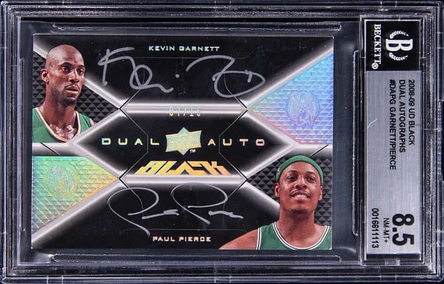 2008-09 Upper Deck Black Paul Pierce/Kevin Garnett Dual Autographs #DAPG card image