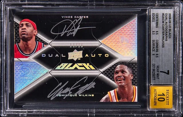 2008-09 Upper Deck Black Vince Carter/Dominique Wilkins Dual Autographs #DA-CW card image