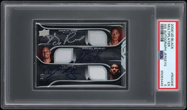 2008-09 Upper Deck Black Westbrook/Love/Gordon/Rose/Beasley/Mayo Multi-Signed Six Autograph Jerseys #SAJ- card image