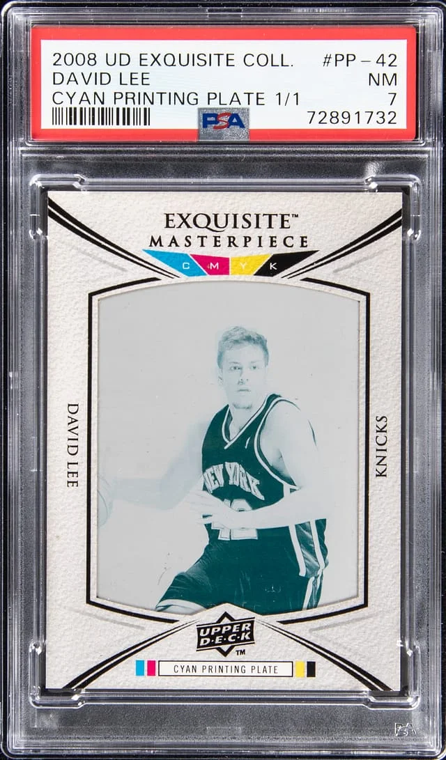 2008-09 Upper Deck Exquisite Collection David Lee Cyan Printing Plate #PP-42 card image