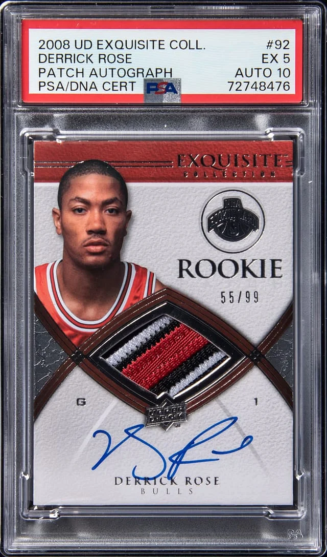 2008-09 Upper Deck Exquisite Collection Derrick Rose Patch Autograph (RPA) #92 card image