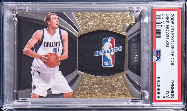 2008-09 Upper Deck Exquisite Collection Dirk Nowitzki Game-Used Prime #PRM-DN card image