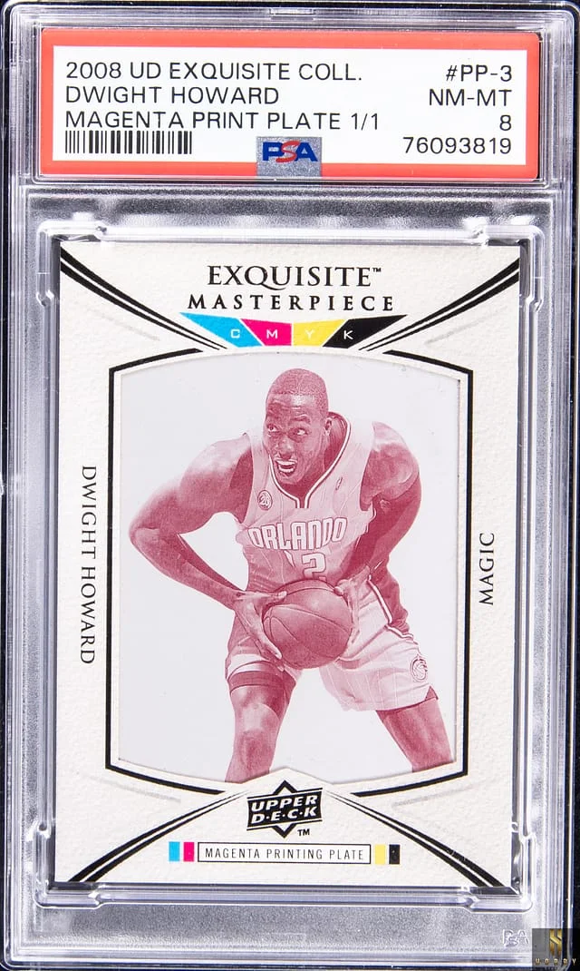 2008-09 Upper Deck Exquisite Collection Dwight Howard Magenta Printing Plate #PP-3 card image