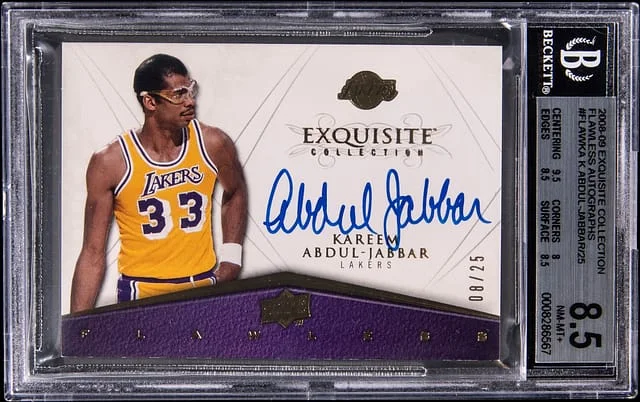 2008-09 Upper Deck Exquisite Collection Kareem Abdul-Jabbar Flawless Autographs #FLAW-KA card image