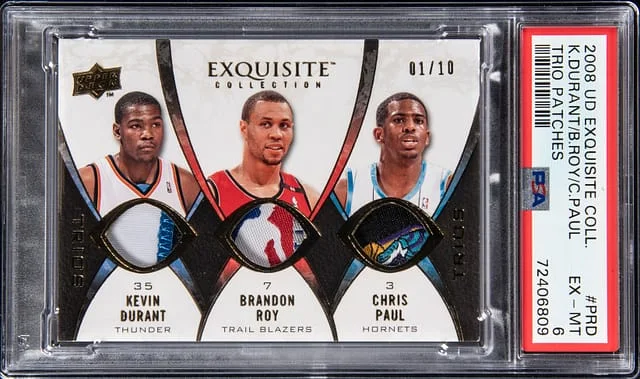 2008-09 Upper Deck Exquisite Collection Kevin Durant/Brandon Roy/Chris Paul Trio Patches #TP-PRD card image