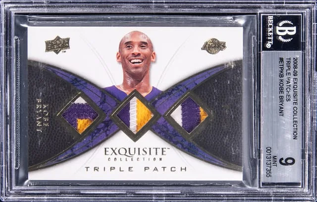 2008-09 Upper Deck Exquisite Collection Kobe Bryant Game-Used Triple Patch #ETP-KB card image