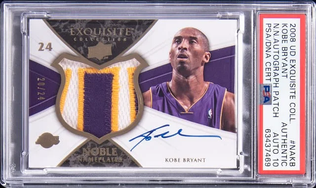 2008-09 Upper Deck Exquisite Collection Kobe Bryant Noble Nameplates Autograph Patch #NA-KB card image