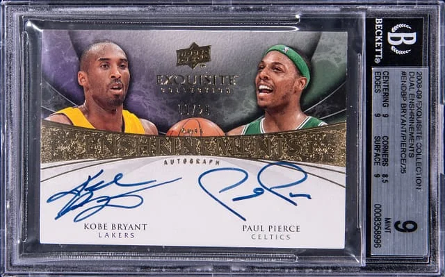 2008-09 Upper Deck Exquisite Collection Kobe Bryant/ Paul Pierce Dual Enshrinements #END-BR card image