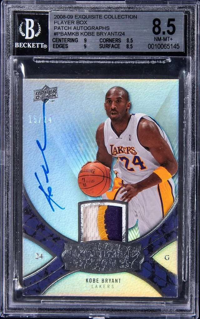 2008-09 Upper Deck Exquisite Collection Kobe Bryant Player Box Patch Autographs #PBAM-KB card image