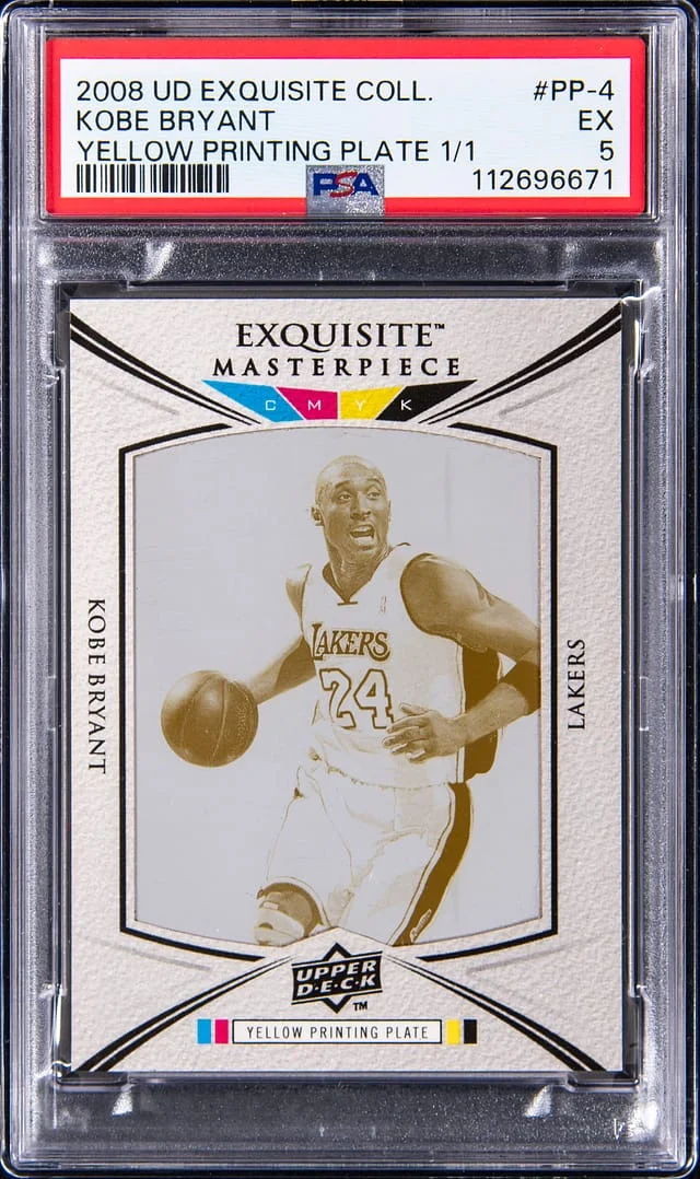 2008-09 Upper Deck Exquisite Collection Kobe Bryant Black Printing Plate #PP-4 card image
