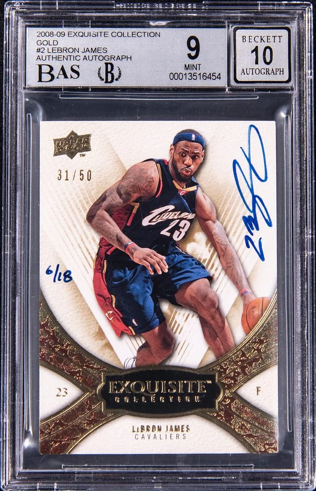 2008-09 Upper Deck Exquisite Collection LeBron James Gold Buyback Authentic Autograph #2 card image