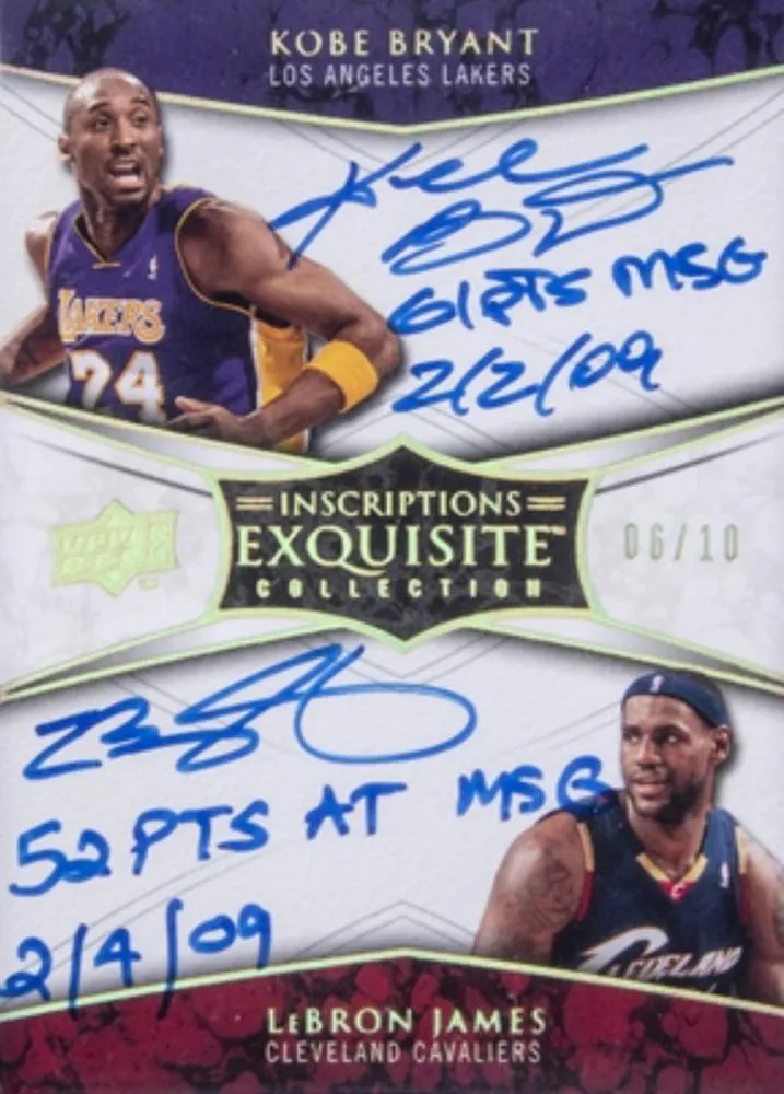 2008-09 Upper Deck Exquisite Collection Lebron James Inscriptions Dual #DIN-BJ card image
