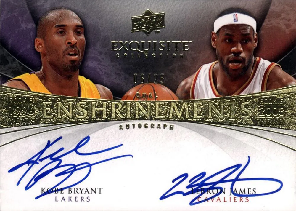 2008-09 Upper Deck Exquisite Collection Lebron James Enshrinements Dual #END-BJ card image