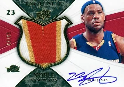 2008-09 Upper Deck Exquisite Collection Lebron James Noble Nameplates #NA-LJ card image