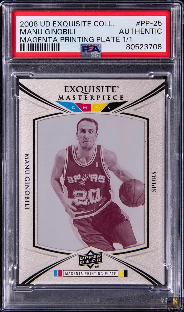 2008-09 Upper Deck Exquisite Collection Manu Ginobili Magenta Printing Plate #PP-25 card image