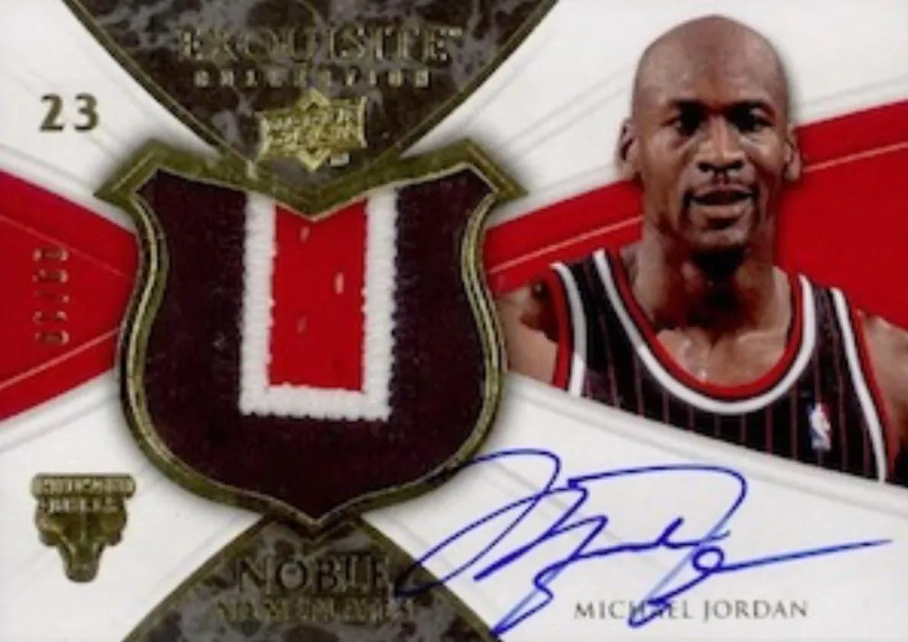 2008-09 Upper Deck Exquisite Collection Michael Jordan Noble Nameplates #NA-MJ card image