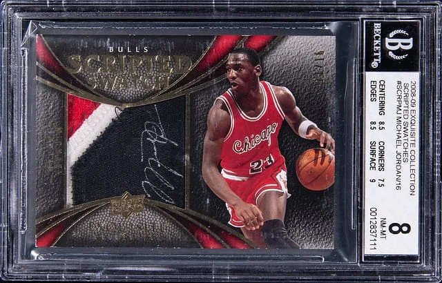 2008-09 Upper Deck Exquisite Collection Michael Jordan Scripted Swatches #SCRP-MJ card image