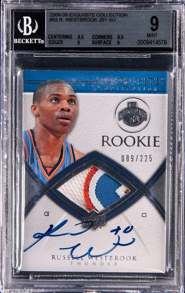 2008-09 Upper Deck Exquisite Collection Russell Westbrook Patch Autograph (RPA) #93 card image