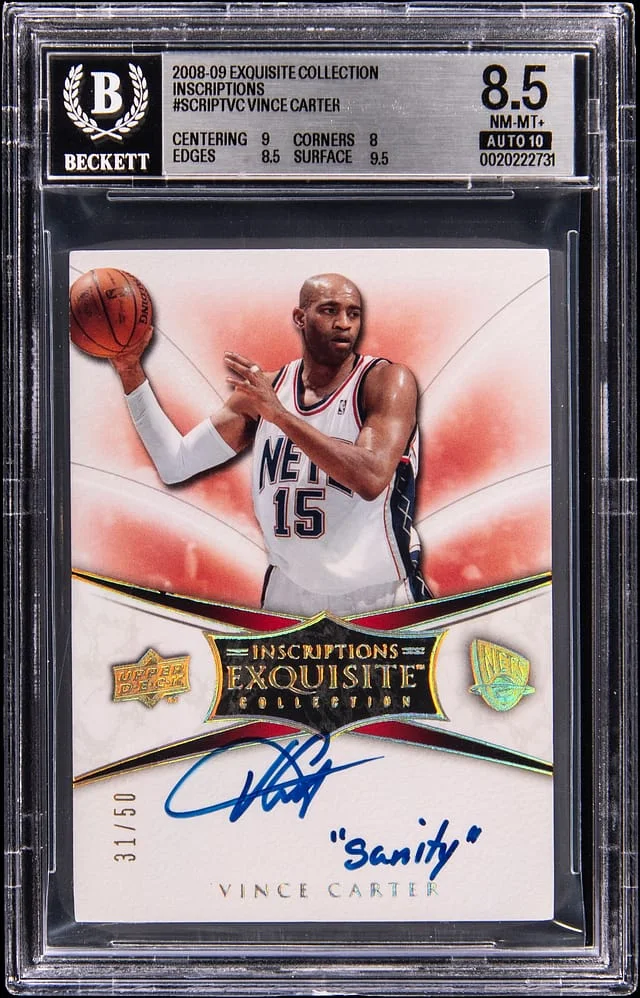 2008-09 Upper Deck Exquisite Collection Vince Carter Inscriptions #SCRIPT-VC card image