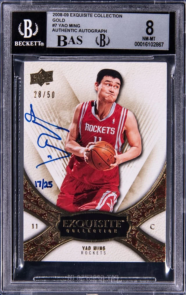 2008-09 Upper Deck Exquisite Collection Yao Ming Gold Buyback Authentic Autograph #7 card image