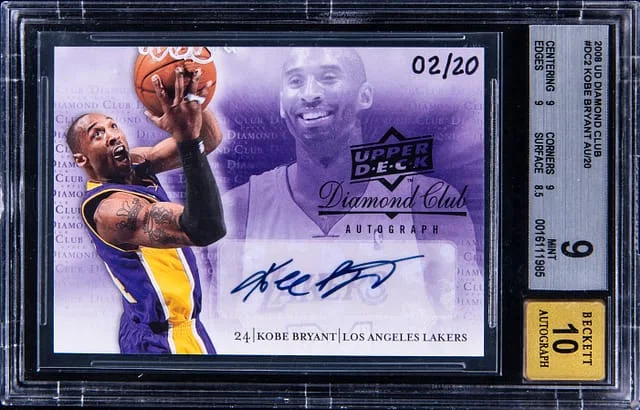 2008-09 Upper Deck Kobe Bryant Diamond Club Autographs #DC2 card image