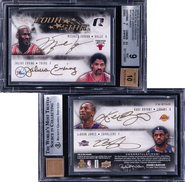 2008-09 Upper Deck Michael Jordan/Julius Erving/Kobe Bryant/LeBron James Multi-Signed Radiance Four Star Autographs #FS-STAR card image