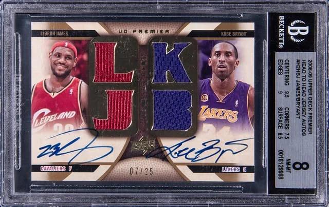 2008-09 Upper Deck Premier Kobe Bryant/LeBron James Head to Head Jersey Autograph #H2HBJ card image