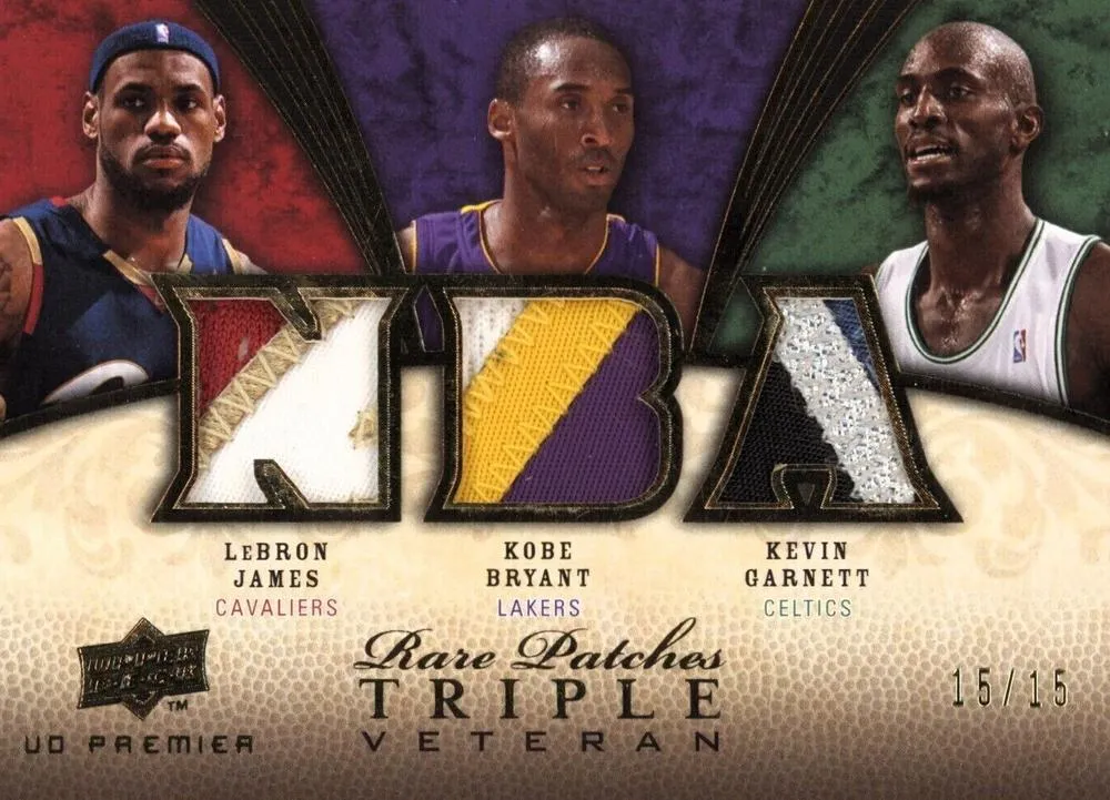 2008-09 Upper Deck Premier Lebron James Rare Patch Triple #RPT-BGJ card image