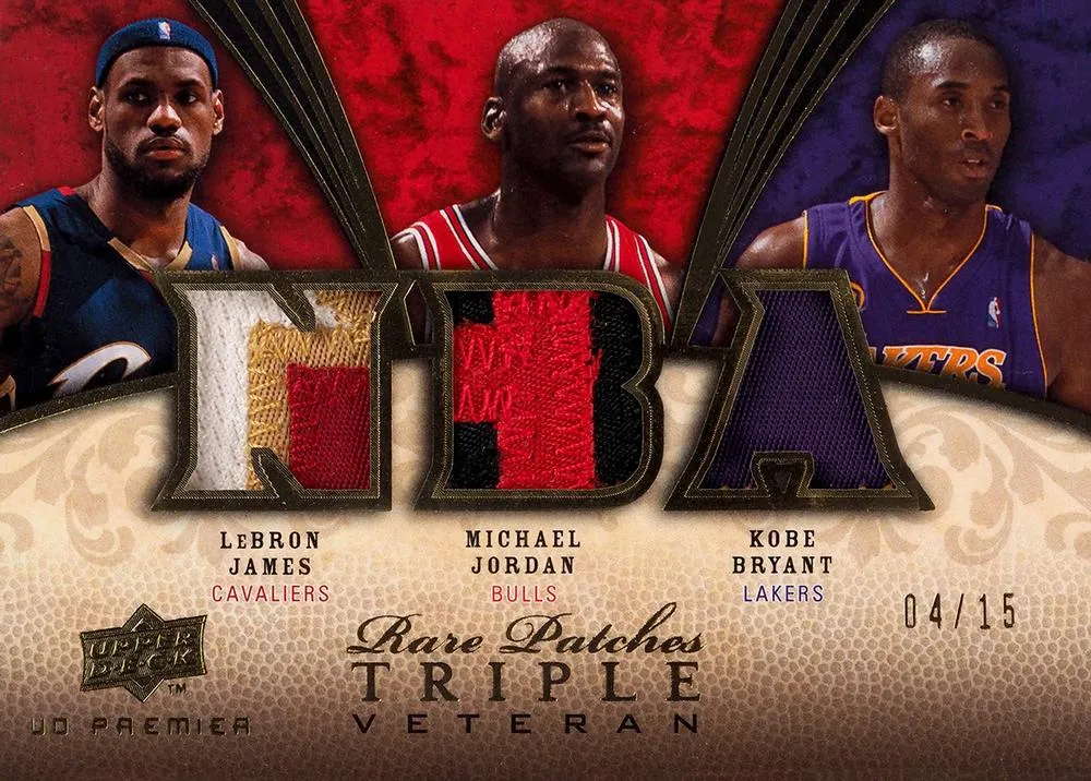 2008-09 Upper Deck Premier Lebron James Rare Patch Triple #RPT-JBJ card image