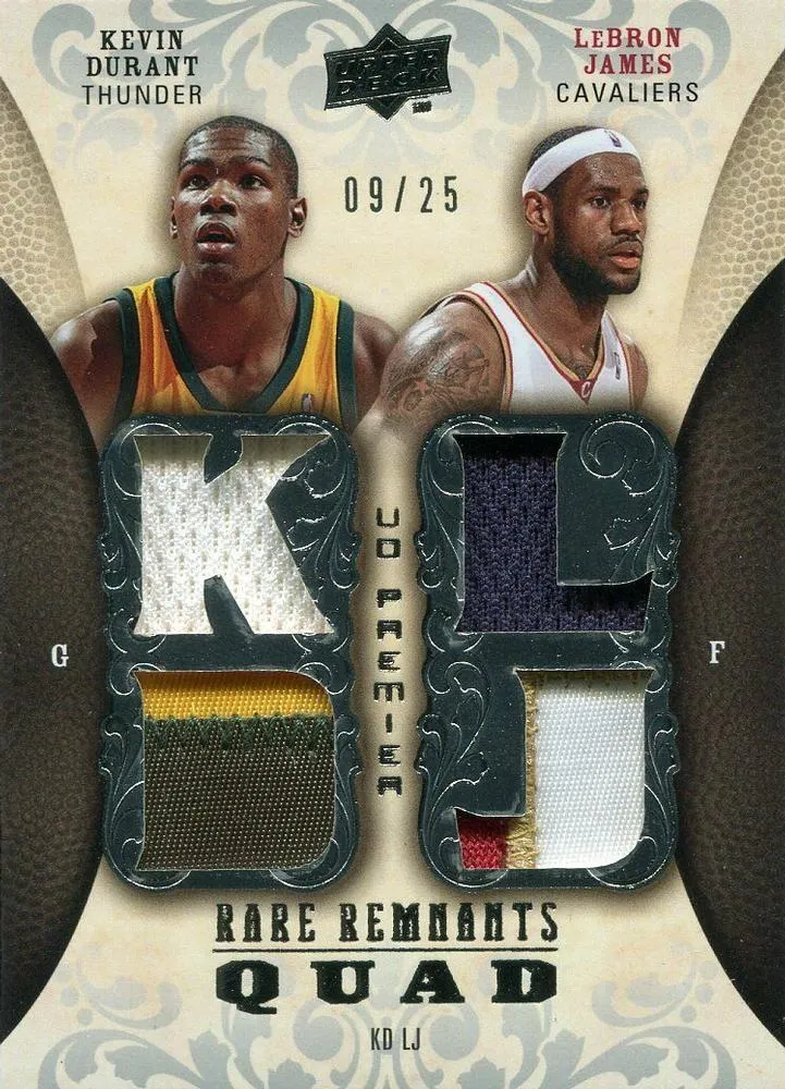 2008-09 Upper Deck Premier Lebron James Rare Remnants Quad Patch #RR4-JD card image