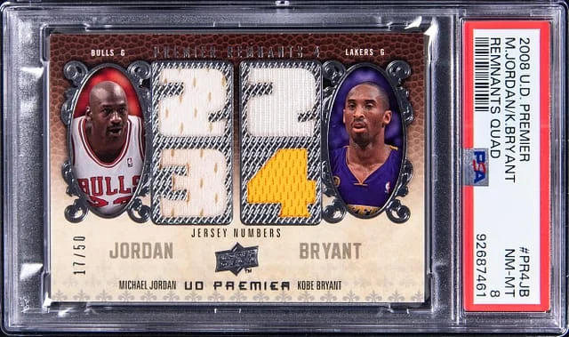 2008-09 Upper Deck Premier Michael Jordan/Kobe Bryant Remnants Quad #PR4-JB card image