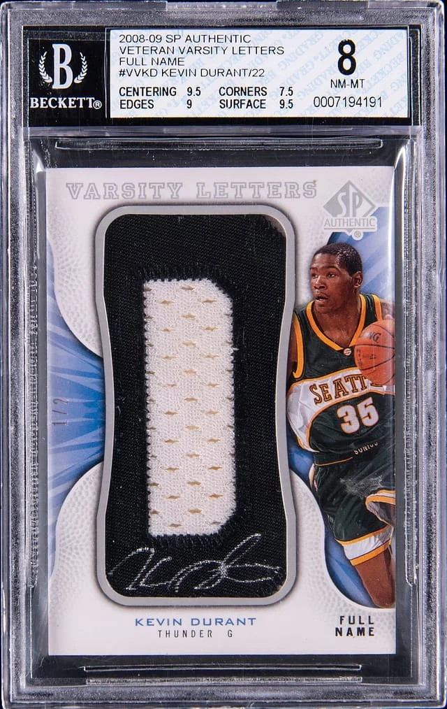 2008-09 Upper Deck SP Authentic Kevin Durant Veteran Varsity Letters Full Name #VV-KD card image