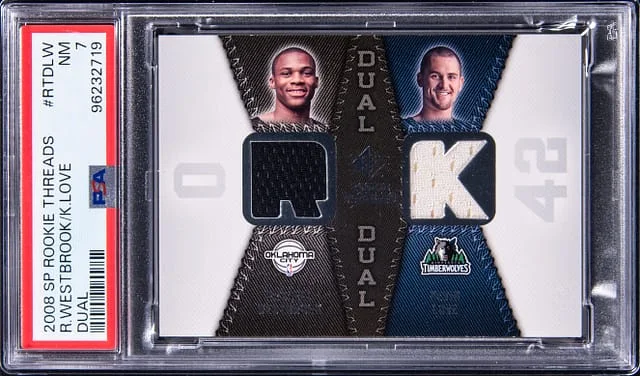 2008-09 Upper Deck SP Russell Westbrook/Kevin Love Threads Dual #RTD-LW card image