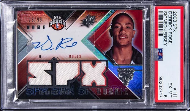 2008-09 Upper Deck SPx Derrick Rose Signed Jersey #111 card image