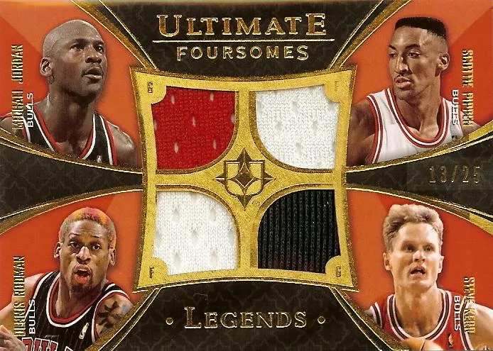 2008-09 Upper Deck Ultimate Collection Michael Jordan Ultimate Foursome Legends Jerseys #UFL-BULL card image