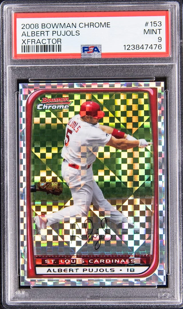 2008 Bowman Chrome Albert Pujols Xfractor #153 card image