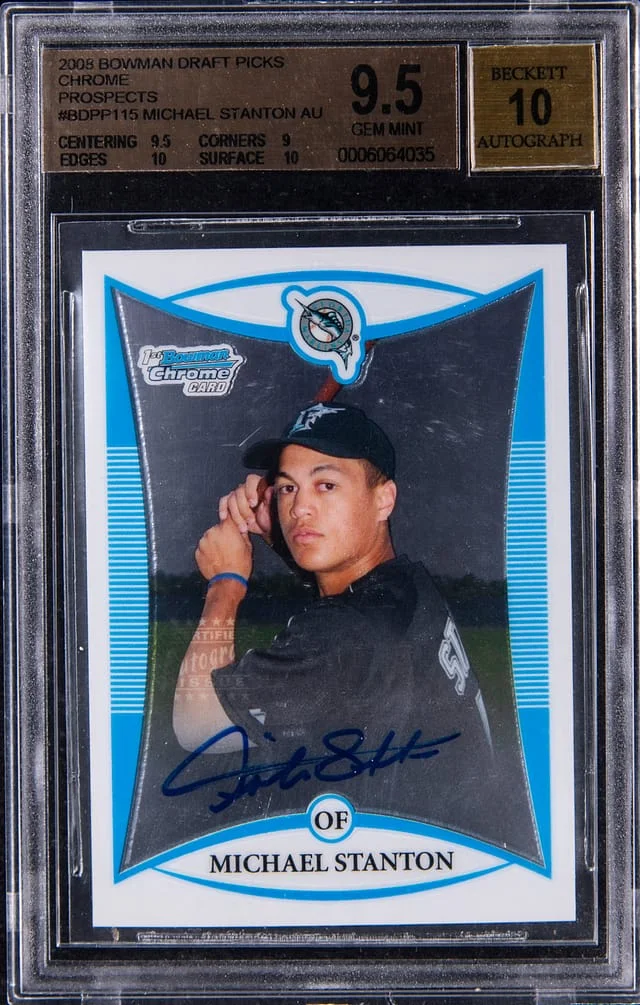 2008 Bowman Chrome Draft Michael (Giancarlo) Stanton Pick Prospect Autograph #BDPP115 card image
