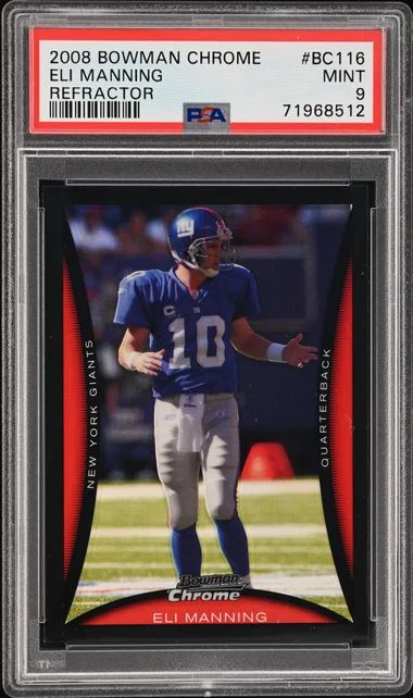 2008 Bowman Chrome Eli Manning Refractor #Bc116 card image