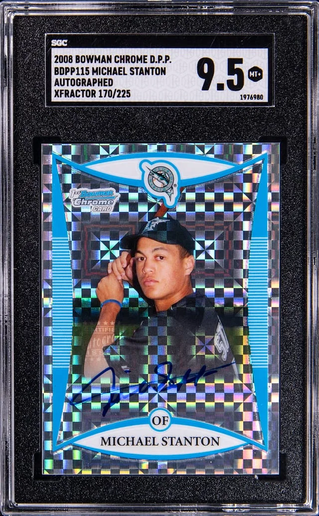 2008 Bowman Chrome Michael Giancarlo Stanton XFractor #BDPP115 card image