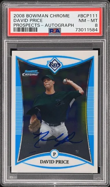 2008 Bowman Chrome Prospects David Price Autograph #BCP111 card image