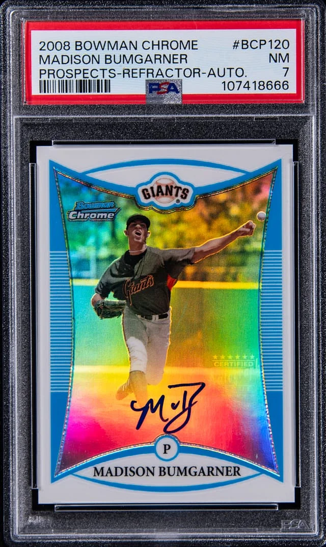 2008 Bowman Chrome Prospects Madison Bumgarner Autograph Refractor #BCP120 card image