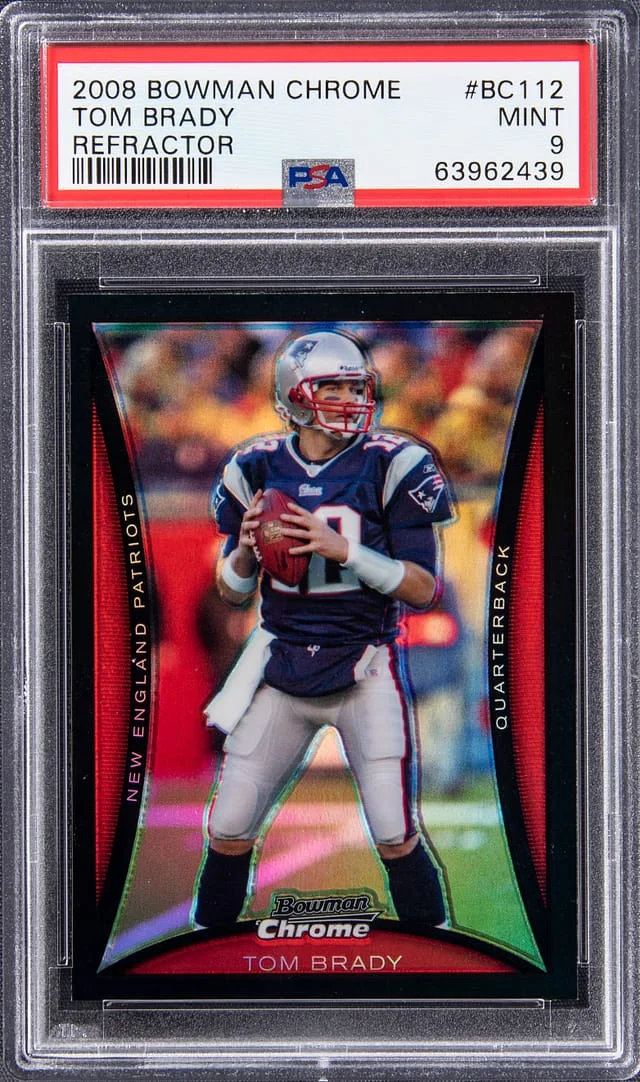 2008 Bowman Chrome Tom Brady Orange Refractor #BC112 card image