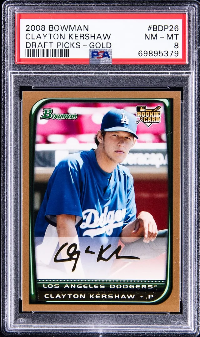 2008 Bowman Draft Picks Clayton Kershaw Gold #BDP-26 card image