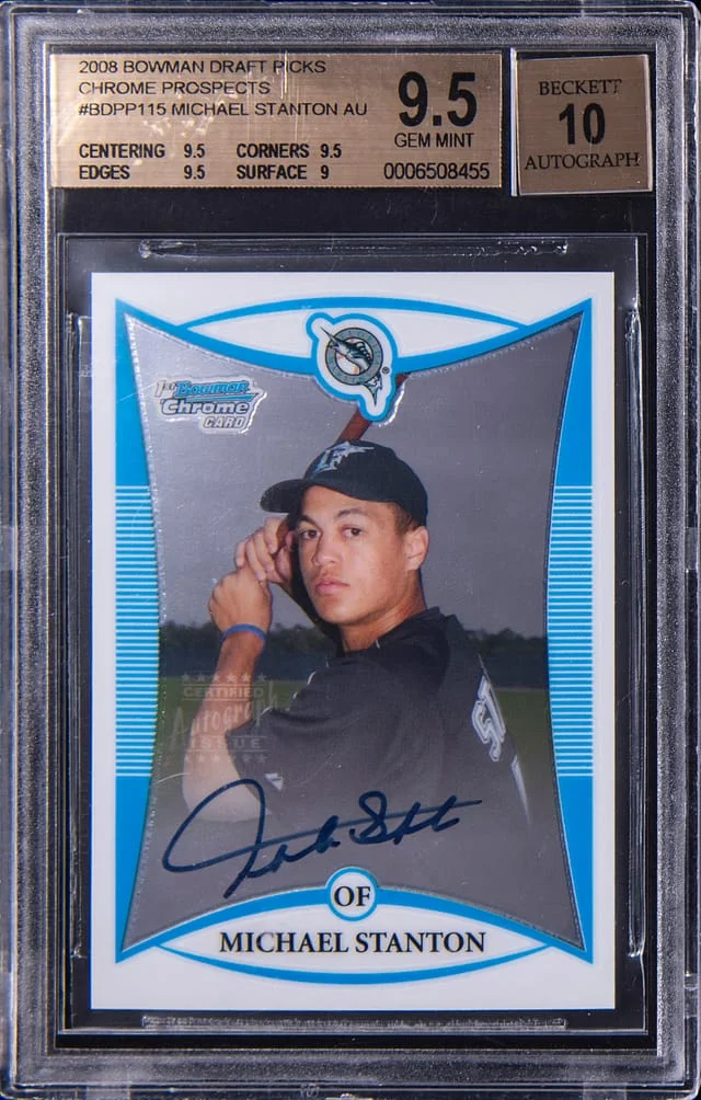 2008 Bowman Draft Picks Giancarlo (Mike) Stanton Chrome Prospects Autograph #BDPP115 card image