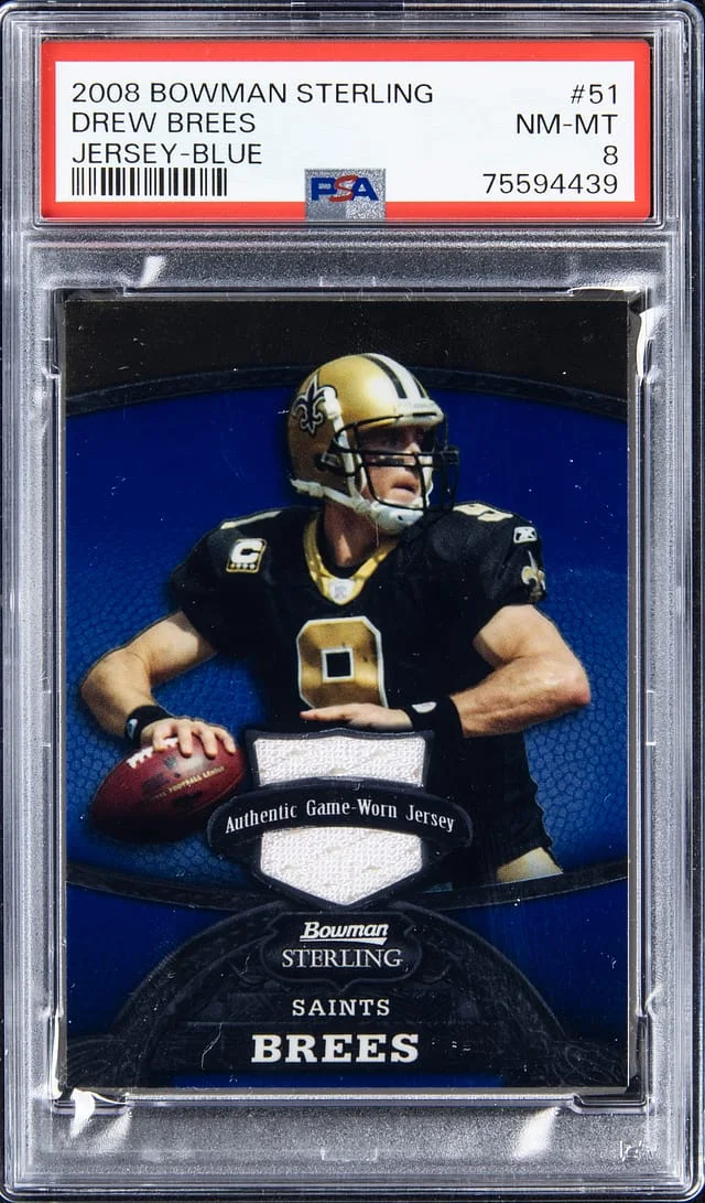 2008 Bowman Sterling Drew Brees Jersey - Blue #51 card image