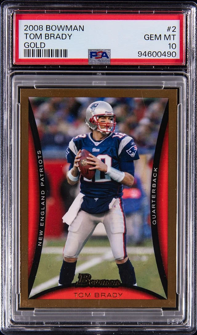 2008 Bowman Tom Brady Gold #2 card image