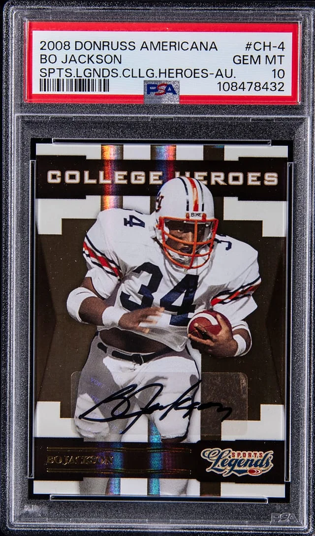 2008 Donruss Bo Jackson Americana Sports Legends College Heroes Autograph #CH-4 card image
