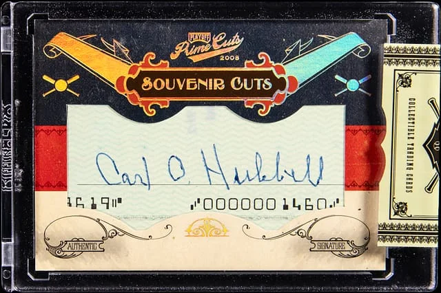 2008 Donruss Carl Hubbell Playoff Prime Cuts #3 card image