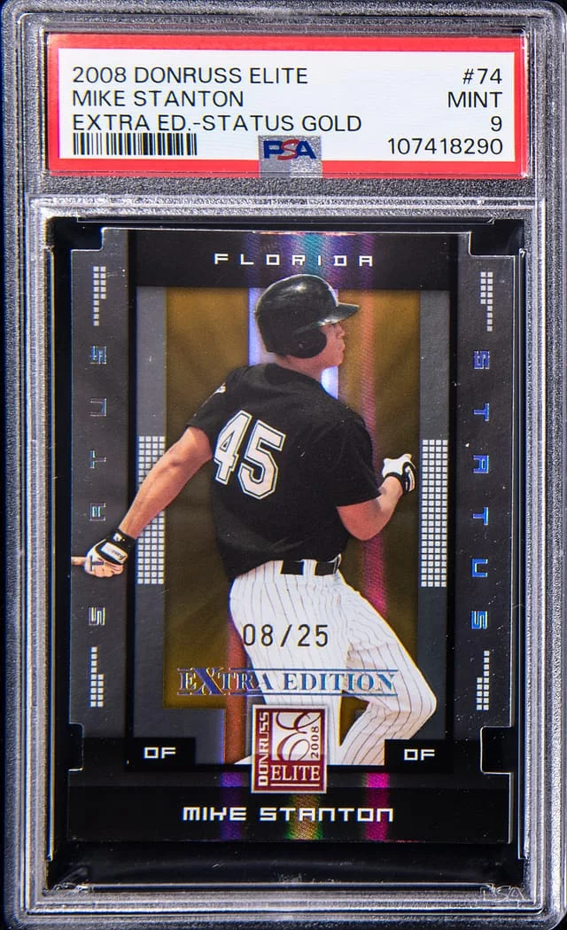 2008 Donruss Elite Extra Edition Mike Giancarlo Stanton Signature Status Red #74 card image