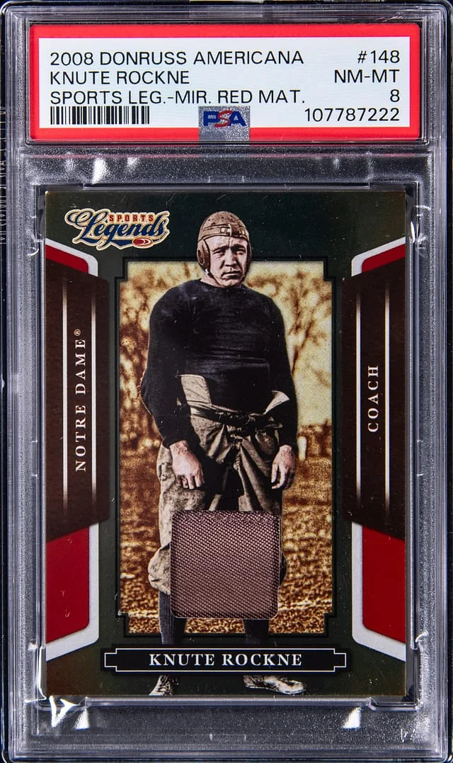 2008 Donruss Knute Rockne Americana Sports Legends Material Mirror Red #148 card image